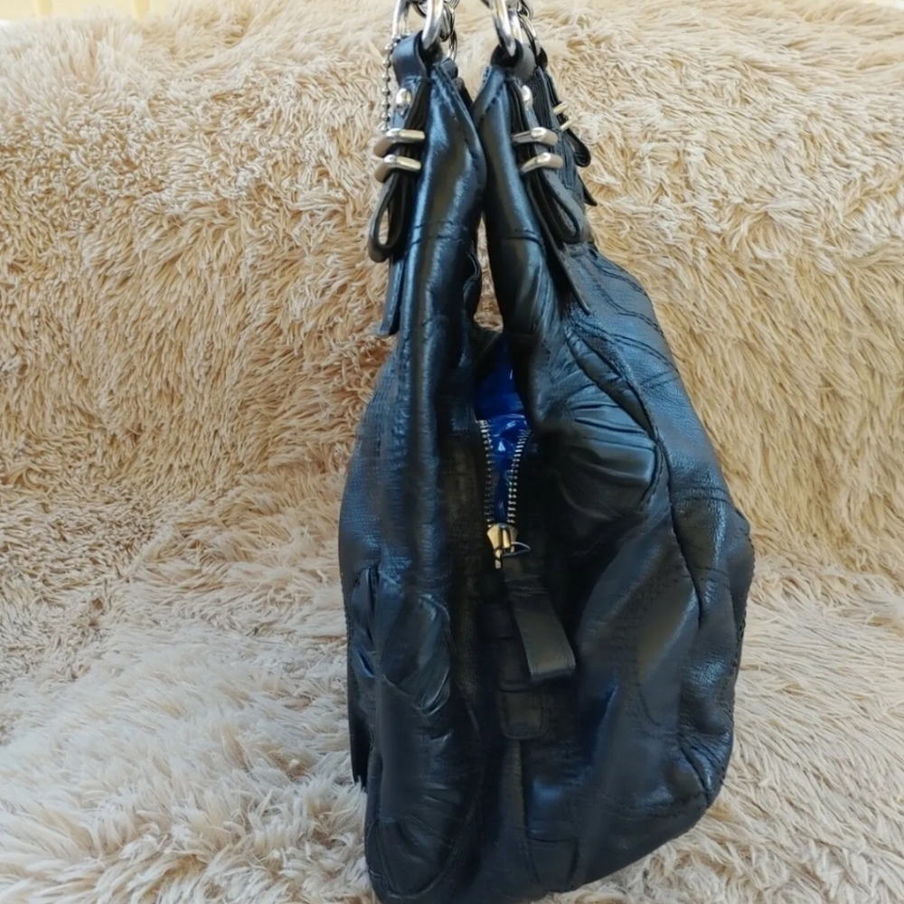 Coach Maggie op art gathered embellished shoulder bag black - Picture 3 of 7